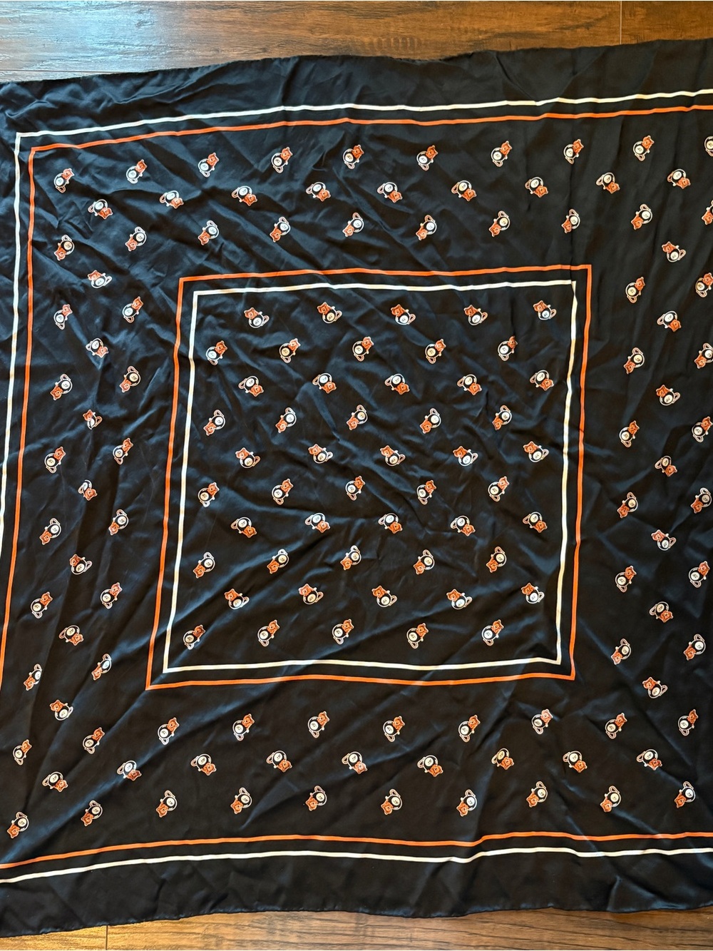 Vintage Silk Scarf featuring Princeton 1964 Collegiate Eight Ball